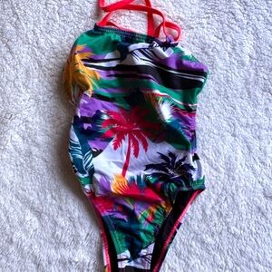 Like new Speedo Women's Printed Tie Back One Piece - 26